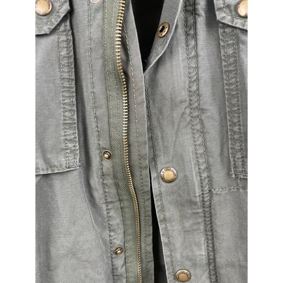 H&M Jacket Mens M Army Military Utility Indie Grunge Oversized Full Zip Khaki - Picture 9 of 14